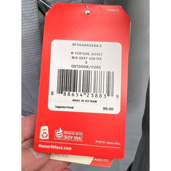 The North Face Men's Size Small Venture Outdoor Jacket Gray Heather NWT - Picture 6 of 16